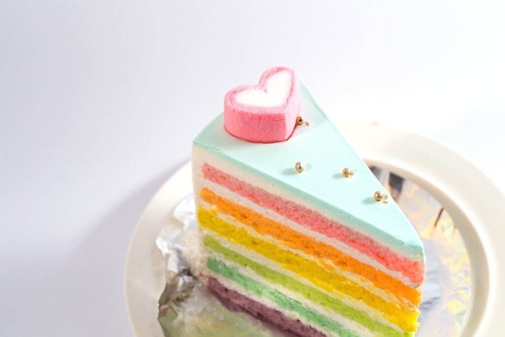 tarta con colorante de repostería