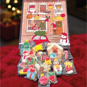 Calendario de Adviento con galletas decoradas