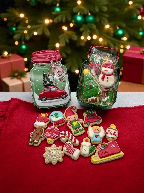 Caja de Navidad con Galletas Decoradas