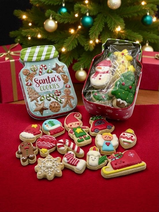 Caja de Navidad con Galletas Decoradas
