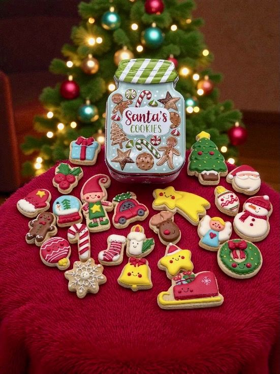Caja de Navidad con Galletas Decoradas